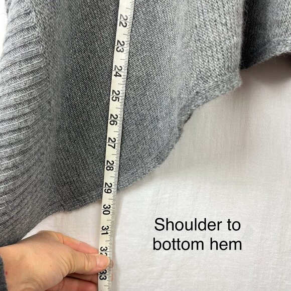 Sütü Angora Blend Vneck Cape Poncho Sweater Topper One Size Minimalist Lagenlook - Picture 8 of 8